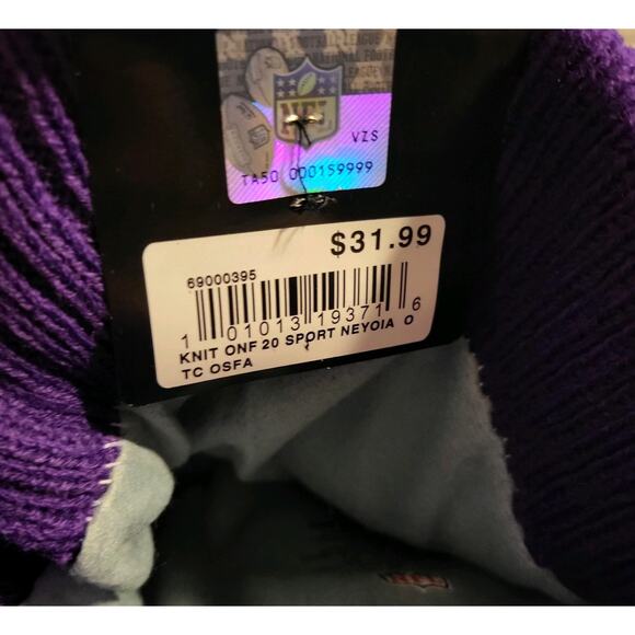 NWT Minnesota Vikings Sports Knit Pom Beanie Fleece Lining OSFA Unisex - Picture 6 of 6